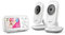 VTech VM3250-2 Video-Babyphone mit 2 Kameras, 300 m Lange Reichweite, mit 2,8 Zoll LCD, bis zu 19 Stunden Video-Streaming, Nachtsicht, gesicherte Übertragung, Temperatursensor, beruhigende Geräusche,