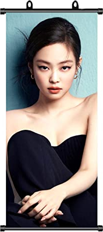 TuYines Blackpink Poster,Blackpink Rollbild,BlackPink Fanartikel,Blackpink Poster JENNIE,Scroll Poster,Blackpink Geschenk,Blackpink Geburtstag Deko,Stoff Poster 70 * 30cm