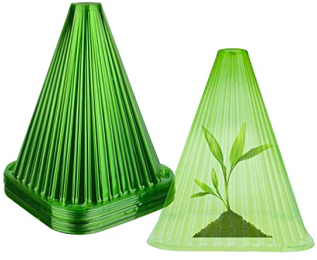 TOYMIS 25pcs Cloche pour Plant, Cloche de Jardin Réutilisable Cloche de Plante en Plastique Protège les Graines les Semis les Petites Fleurs Convient au Jardin de Légumes et de Fleurs (Vert)