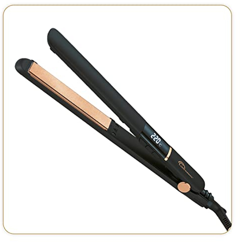 LITTLE BALANCE 8624 Ionic Liss Digit, Haarglätter, Glätteisen, langes Finish, einstellbare Temperatur, Ionentechnologie mit Keramik/Turmalinplatten, Schwarz