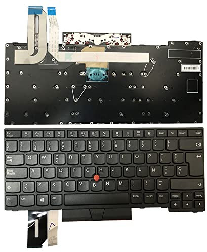 JINTAI Notebook El Teclado (sin retroiluminación) para (Español Layout España) De Repuesto para Lenovo Thinkpad E480 E485 E490 E495 L380 L480 L490 T480s Series