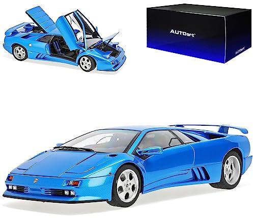 alles-meine.de GmbH Lamborgihini Diablo SE30 Sirena Blau Metallic 1990-2001 79156 1/18 AutoArt Modell Auto mit individiuellem Wunschkennzeichen