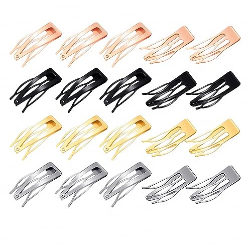 XPEX 20 Pezzi Clip Per Capell Doppia Fermagli Metallo,Fermacapelli Donna, Mollette Capelli Bambina,Fermagli Capelli Colorate,Set Fermagli Per Capelli,Clip Per Capelli A Scatto In Metallo(4 Colore)