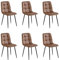 Colenis - Ela Esszimmerstühle - 6er Set - Cognac - Mikrofaser - Für Esszimmer, Küche & Wohnzimmer - Modernes Design