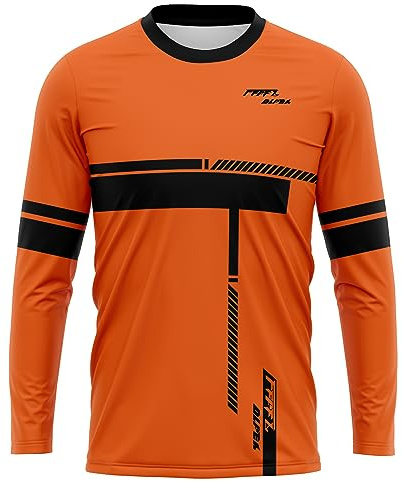 FFFF & OLFEH MTB Jersey Langarm,Mountainbike-Trikot für Männer,Motocross-Shirt Langarm,Fahrrad Trikots Motocross BMX Racing T-Shirt Downhill Radsport Kleidung