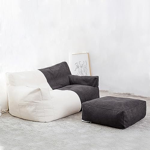 Doppel Sitzsack Stuhl, Stofftier Aufbewahrung, Sitzsack Stuhlbezug, gemütliches Sofa mit Fußhocker (ohne Füllung), langlebige Komfort Liege, Sitzsack Stuhl Couch mit hoher Rückenlehne