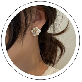 Yienate Boho Cluster Perlen Ohrstecker Einzigartig Französisch Perle Kugel Ohrringe Statement Strass Simulierte Perle Braut Ohrringe Hochzeitsfeuerwerk Perlen Ohrstecker Schmuck Für Frauen