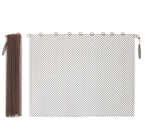 BBTISG 2 Stück Kamin-Mesh-Vorhänge, starker Kamin-Netz-Vorhang, Kamin zum Aufhängen, Kamin-Schutzgitter für Zuhause, Holzbrennkamin (61 x 53,3 cm)