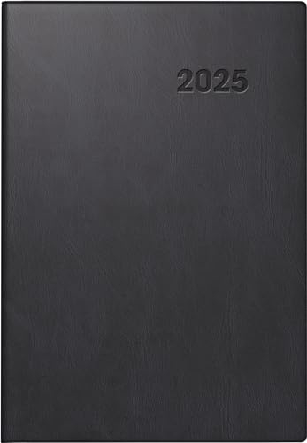 BRUNNEN Taschenkalender Mod. 712 2025 | A7, Kunststoff, schwarz