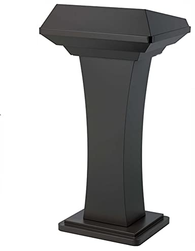 Podium Acryl Rednerpult Kanzel Podium, großes Aufsatz-Kirchen-Eisenpodest mit Schallwand, anwendbar für Einkaufszentren, Schulen, Präsentationen, Ausstellungen/Schwarz