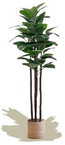 Maia Shop Plantas Artificiales Decorativas - Ficus Artificial 180 cm, Planta Artificial Grande, Decoración Hogar, Ficus Robusta, Ficus Elástica