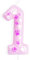 mciskin Pink Dog Paw Birthday Candles,Boy Girl 1st Birthday Decoration,Pink Birthday Number Candles,Cute Paw Print Number 1 Candles for Cake,Dog Party Cake Decorations, Pet Themed Party Supplies