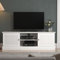 Galano Coventry Wide TV Unit – Rattan Entertainment Centre for TVs up to 65 – 150cm TV Stand Cabinet with 2 Doors and Large Storage – Living Room Furniture