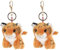 2 Pièces porte-clés en peluche cotillons décor suspendu en peluche mini porte-clés tigre en peluche médaillon porte-clés tigre en alliage pendentif clé en alliage coton pp Yellow MAGICLULU