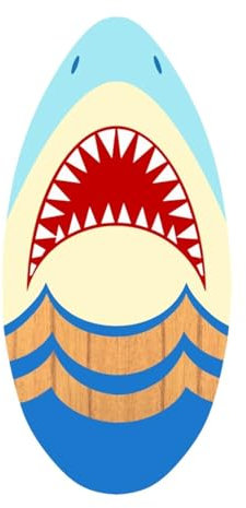 Baoblaze Skimboard Surfbrett 35 Zoll Wassersport Strand Sandbrett Kleines Surfbrett für Kinder Jungen Mädchen Anfänger Universal, Haigesicht