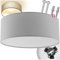 tectake® Lampe, Deckenlampe, Deckenleuchte mit Lampenschirm aus Textil, Leinenoptik, Hängelampe, Deckenlampe für Jugendzimmer, Wohnzimmer, als Küchenlampe, Esszimmerlampe oder Flur Licht - grau
