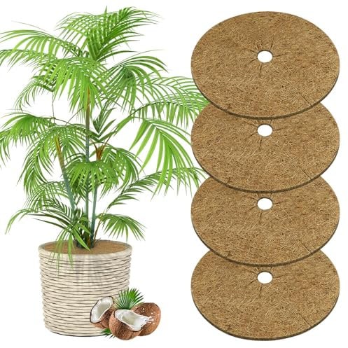 OFFCUP Estera de Coco, 4 Piezas Disco De Coco, 40 cm Cubierta de Plantas de Coco, Estera De Coco Protección, Disco Fibra Coco, para Plantas En Macetas En El Jardín contra El Frío