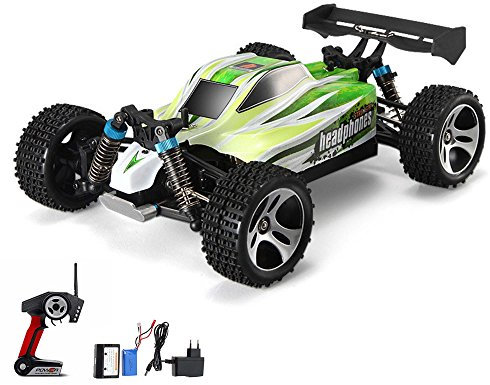 RC Ferngesteuerter 4-WD Antrieb 35-km/h Off-Road Buggy Maßstab 1:18 mit proportionaler Steuerung, kompatibel mit WL-Toys, Hochwertiger RTR Monstertruck, Auto, Gelände-Fahrzeug für Kinder u. Erwachsene