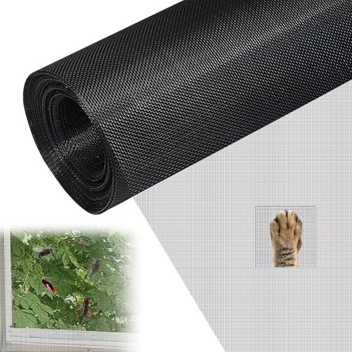 Tapvai 120 x 250 cm Tela Mosquitera Por Metros, Mosquiteras para Ventanas de Fibra de Vidrio, Malla Metalica Fina Adiós a Los Mosquitos, Mosquitera Ventana para Varias Puertas y Ventanas(Negro)