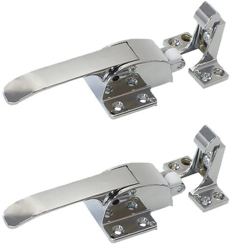 2 manijas de metal para congelador y horno, pestillo ajustable, con resorte, manija de puerta de refrigerador, congeladores, refrigeradores, pestillo de tirador (A)