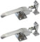 2 manijas de metal para congelador y horno, pestillo ajustable, con resorte, manija de puerta de refrigerador, congeladores, refrigeradores, pestillo de tirador (A)