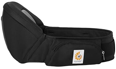 Ergobaby Lift Hip Seat porte-bébé avec siège de hanche pour bébés et jeunes enfants à partir de 6 mois (7,7 kg - 20,4 kg), siège de hanche, porte-bébé de hanche, Onyx Black