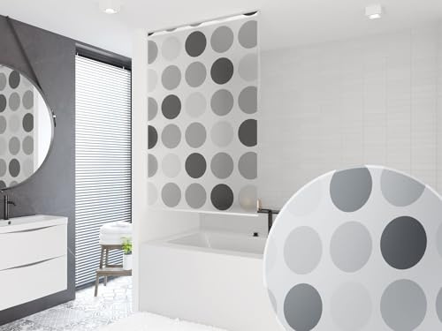 probath MAßANFERTIGUNG Basic DUSCHROLLO 16 Motive! DUSCHVORHANG LÄNGE UND BREITE NACH Wunsch! (Retro grau, bis 100 cm Breite und bis 400 cm Länge)