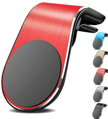 XIBHDN Mobile Phone Navigation Magnetic Bracket,L Type 360° Rotatable Car Phone Mount,Universal Car Cellphone Holder Strong Magnet Mount for Any Smartphone (red)
