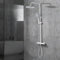 Colonne de douche thermostatique, Système de douche thermostatique 38°C, avec pomme de douche ronde en ABS, douche pluie réglable en hauteur,hauteur, Couleur argent