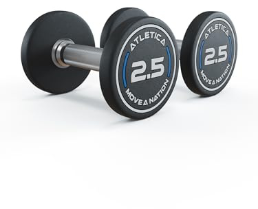 ATLETICA Rundhanteln Pro | 2.5-60kg Paar | Höchste Qualität & maximale Präzision dank CNC-gefräßtem Stahlkern Größe 2 x 2.5kg