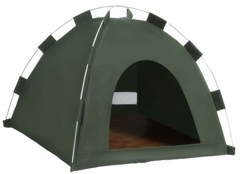 rongweiwang Kratzfestes Hundezelt für draußen, abrieb und Kratzfest, wohltuender Duft, Tippi Kinderzelt, Hundestrandkorb für drinnen, grüner, L 48 * 48 * 42cm