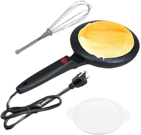 Piastra Elettrica Rotonda Per Pancake - Macchina Per Pancake Rotonda, Padella Per Pancake Antiaderente Portatile Da 600 W,controllo | Termostatico Padella Elettrica Antiaderente Da 7,87 Pollici