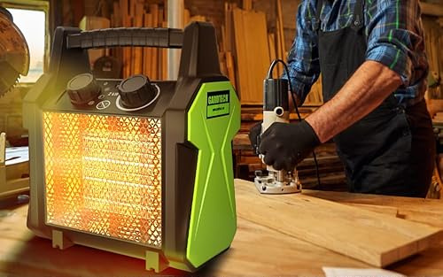 GARDTECH Heizlüfter 2000W, Keramik Heizlüfter mit Verstellbarem Luftstrom, Kaltluftfunktion, Thermostat, Kippschutz, Elektro Heizlüfter für Schlafzimmer, Garage, Gewächshaus, Baustelle
