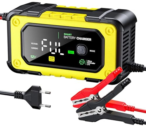 Chargeur de Batterie de Voiture 12 V 7 A, Chargeur de Batterie Intelligent avec Mode réparation, Chargeurs de Batteries 12 V pour Voiture, Camion, Moto