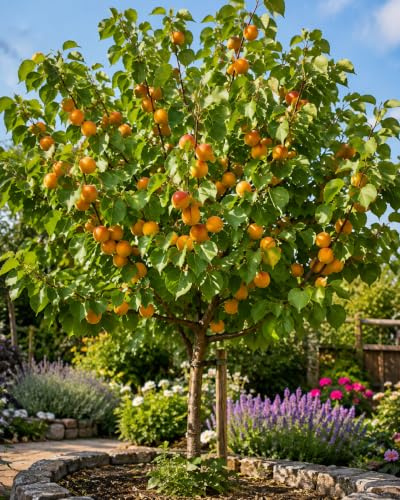 Aprikosenbaum, Prunus armeniaca 100-120 cm inkl. Topf Winterharte Aprikose für Garten & Kübel | Obstbaum mit leckeren Früchten, pflegeleicht & robust Aprikosenbaum kaufen