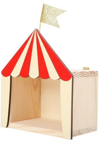 DOITOOL Zirkushütte, Zirkushaus Modell mit Aufbewahrungsbox, Rot | Zimmerdekoration für Schreibtisch und Geburtstagsparty, Kreative Figur, Handliche Box, Dekorativ und Vivide