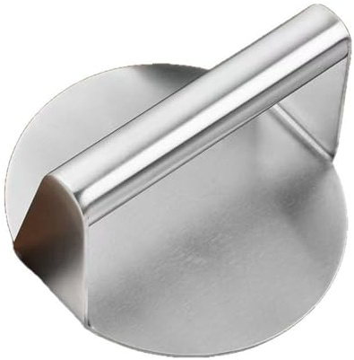 Stainless Steel Burger Press 5.5 Inch Round Hamburger Smasher Flat Bottom Non Stick Meat Press for Burgers Bacon Sausage and Ground Beef on Grill or Pan Kitchen BBQ Tool