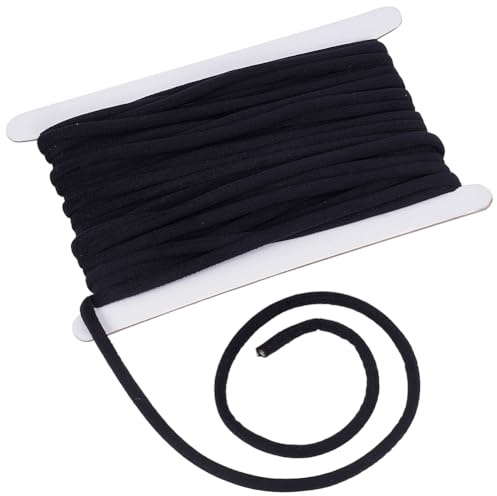 CABODYALS 10M 6mm Black Crushed Velvet Ribbon Strips Thin Vintage Soft Velvets Fabric Cord String Flat Round Craft Trim for Sewing Making Clothing Accesories Choker Necklace Diy Craft Gift Wrapping