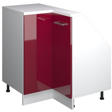Vicco Mobile cucina angolare per sottotetto R-Line, Rosso lucido, 75.6 cm con 1 porta