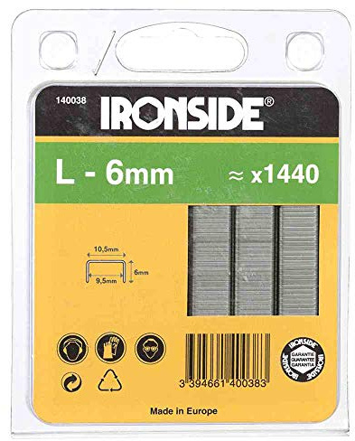 Ironside 140038 Klammern 6 mm Typ L Inhalt: 1440 Stück