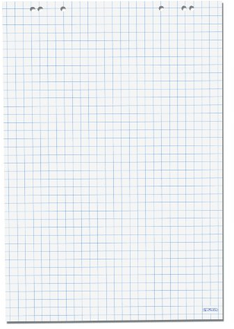 Herlitz Flipchartblock 65 x 98cm 20 Blatt, kariert, 80g/m² FSC Mix, 5 Stück