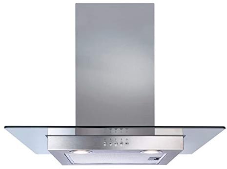 CDA 60cm Flat Glass Chimney Cooker Hood - Stainless Steel