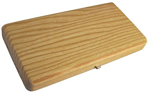 EM Klarinetten-Blatt-Etui für 12 Blätter - Holzart Esche/Rüster (Ulme), gewachst, natur gewachst, Klarlack oder Dekorlack, Drückerverschluss, 180° Öffnungswinkel - großzügige Belüftungsschlitze