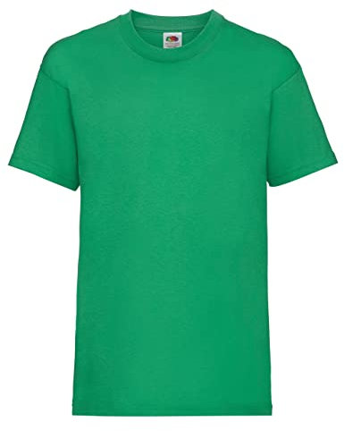 Fruit of the Loom T-Shirt Bambino, Verde (Kelly Green)), 3-4 Anni (Manufacturer Size:22)