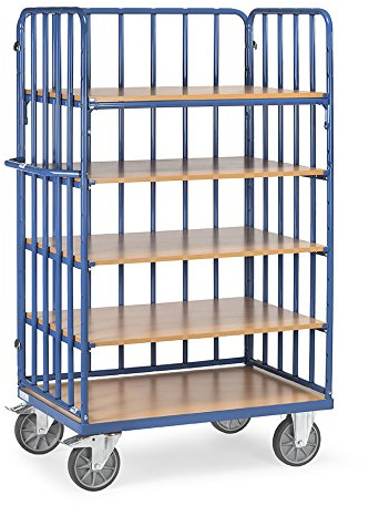 Etagenwagen 1200x800x1800 mm mit 5 Ladeflächen 3 seitig geschlossen