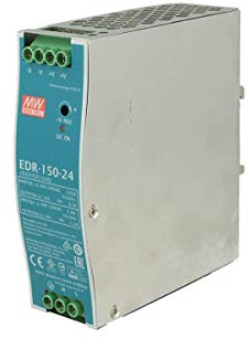 MeanWell EDR-150-24, Transformateur industriel 24 V 156 W 6,5 A Barre DIN Rail Power Supply universel