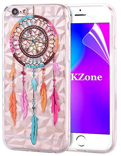OKZone Coque iPhone 6S/6 Plus [avec Film de Protection écran HD], 3D Design Étui en Silicone Souple,TPU Bumper Etui de Protection pour Apple iPhone 6S Plus/iPhone 6 Plus (Attrapeur de rêves)