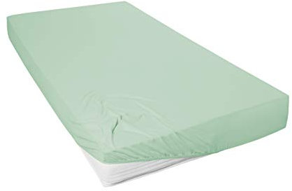 Primera Mako-Feinjersey Jersey-Spannbetttuch, eukalyptus, 140x200-160x200 cm