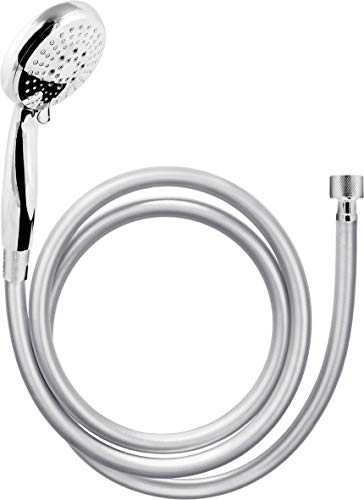 Cornat Brause-Set ''Comiso'' - Handbrause 100 mm - 5 Strahlarten: Normal-, Soft- & Massagestrahl - Anti-Kalk & Wasserspareinsatz - 150 cm Brauseschlauch / Brausekopf für Dusche & Badewanne / TECB3432