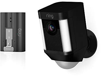 Ring Spotlight Cam (Black) + Extra Rechargeable Battery